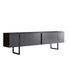 Hanah Home Conjunto Muebles Sala Anthracite, Negro - Soporte TV 180cm, Mesa Café 90cm, Diseño Elegante y Duradero